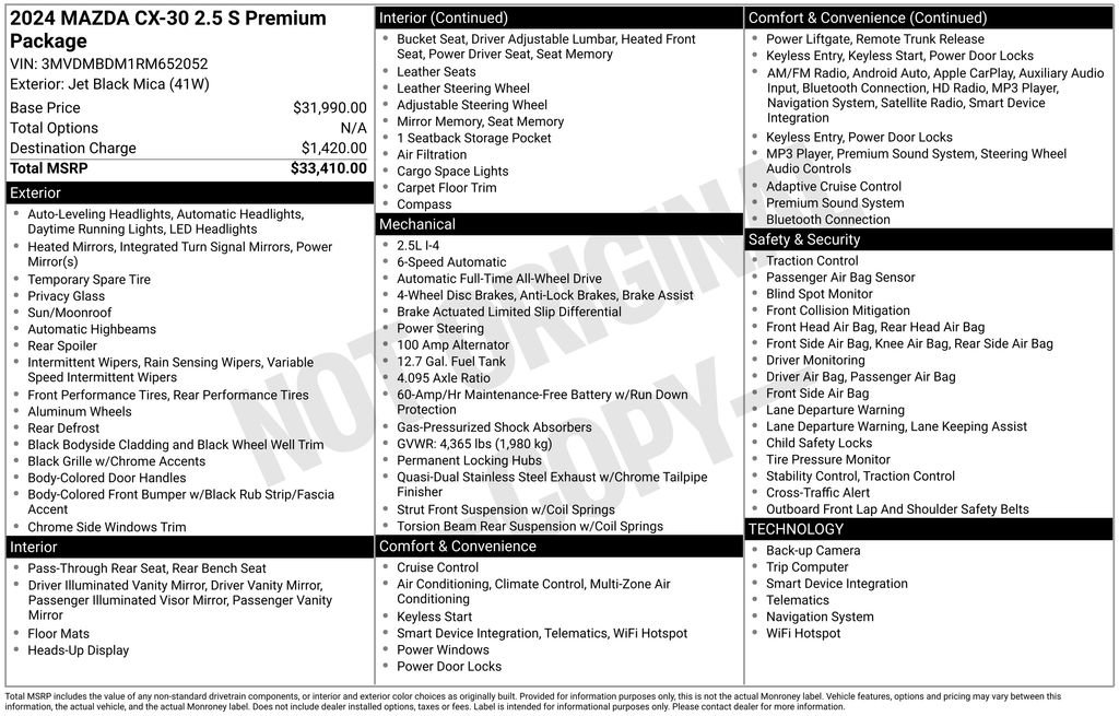 Used 2024 MAZDA CX-30 AWD 2.5 S w/ Premium Package image 13