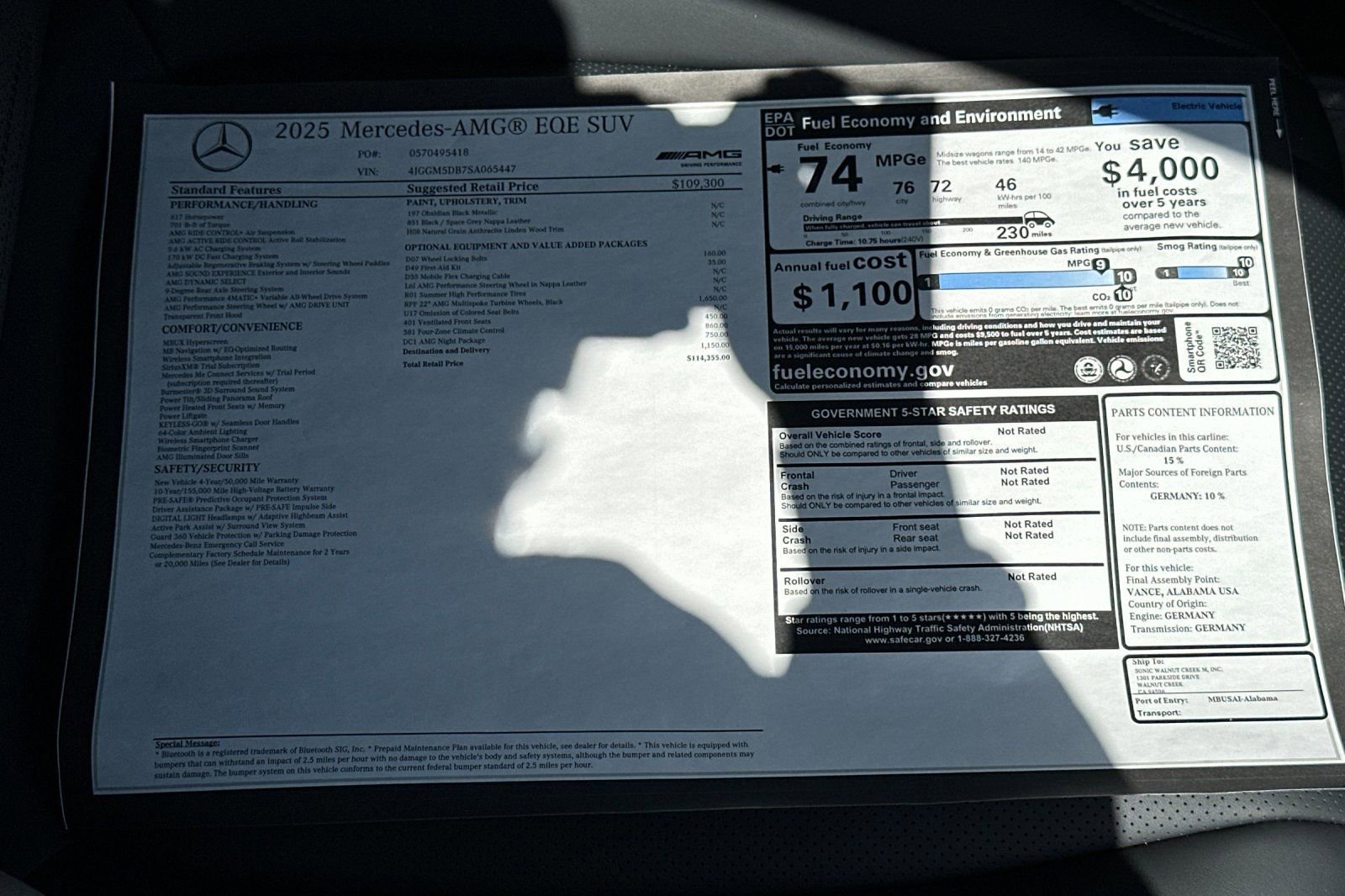 New 2025 Mercedes-Benz EQE AMG 4MATIC SUV image 44