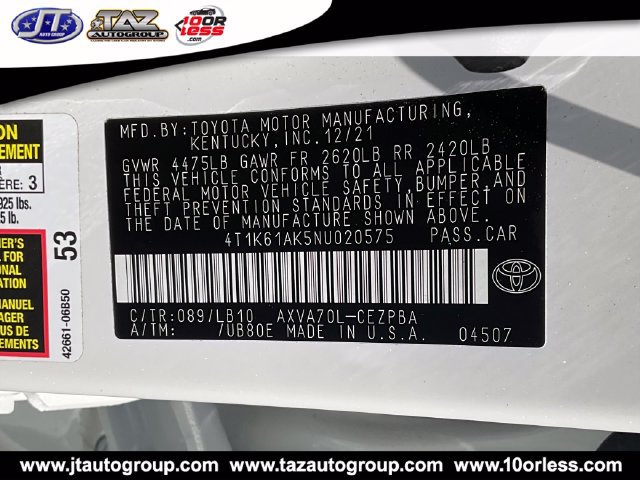 Used 2022 Toyota Camry XSE w/ Navigation Package FWD image 18