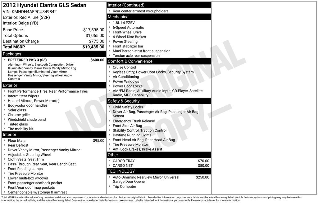 Used 2012 Hyundai Elantra GLS w/ Preferred Pkg 3 FWD image 6