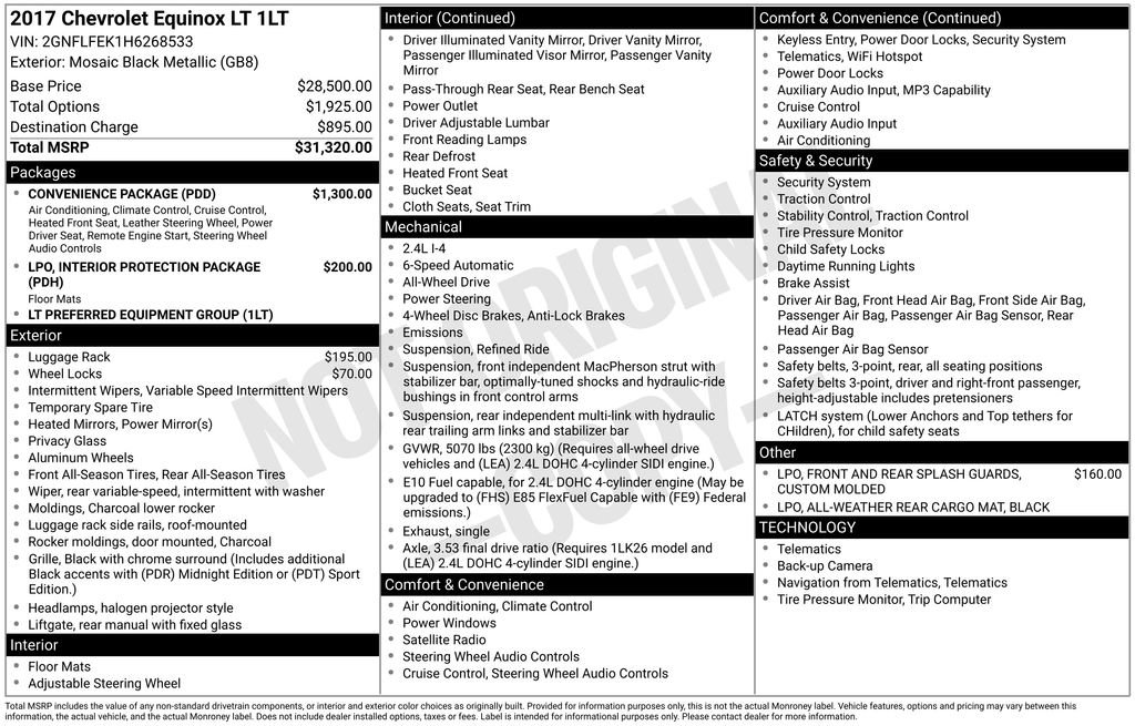 Used 2017 Chevrolet Equinox LT w/ Convenience Package AWD/4WD image 39