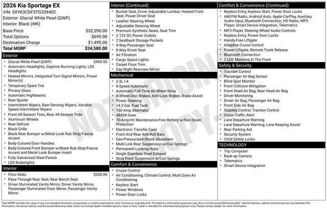 New 2026 Kia Sportage EX AWD/4WD image 32