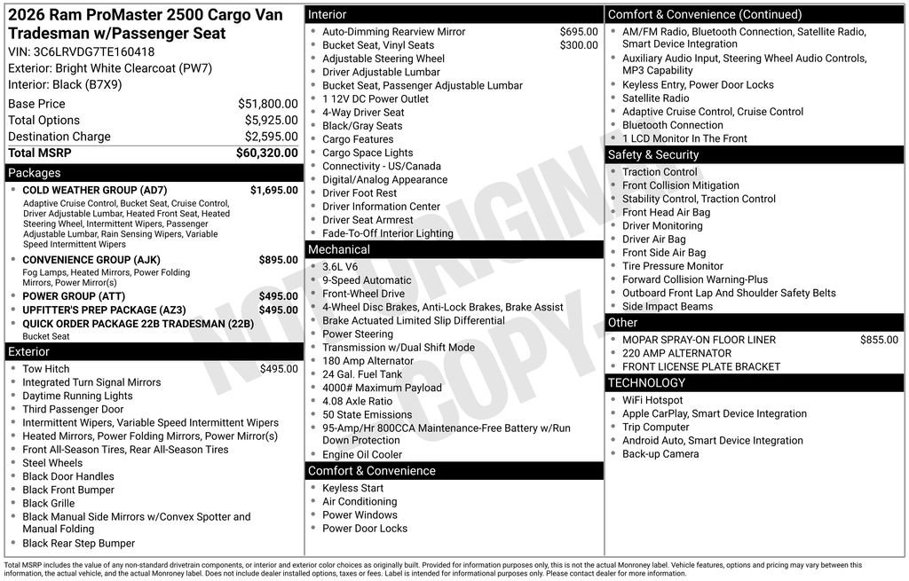 New 2026 RAM ProMaster 2500 w/ Cold Weather Group image 27