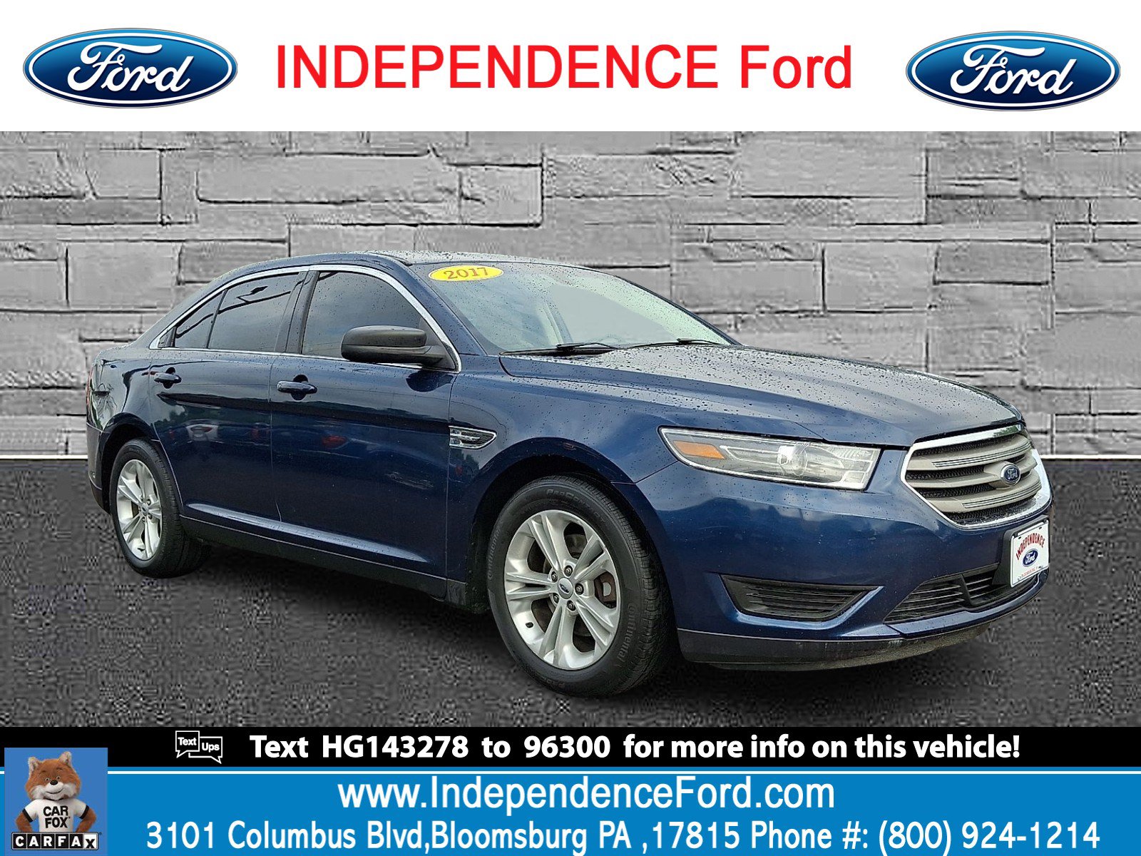 Certified 2017 Ford Taurus SE