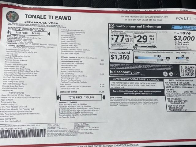 Used 2024 Alfa Romeo Tonale Ti AWD/4WD image 49