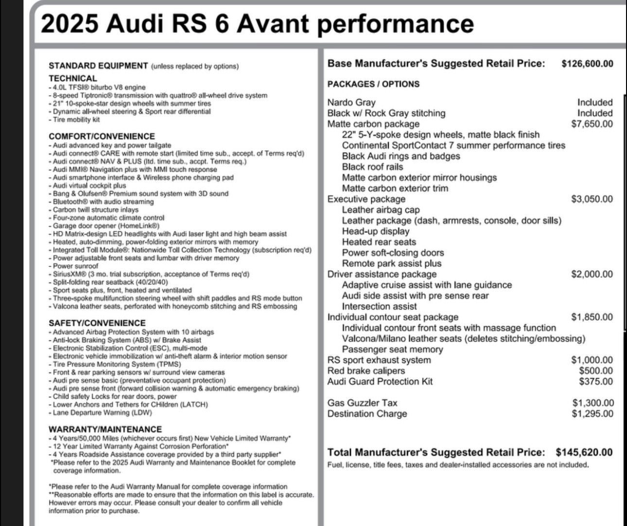 Used 2025 Audi RS 6 performance w/ Matte Carbon Package AWD/4WD image 6