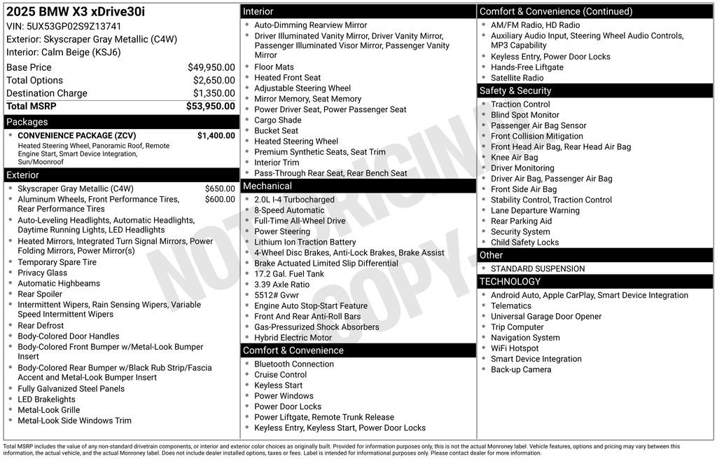 Certified 2025 BMW X3 xDrive30i w/ Convenience Package image 2