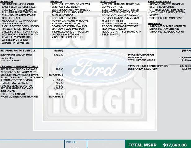 Certified 2022 Ford Ranger XL w/ Equipment Group 101A High AWD/4WD image 2