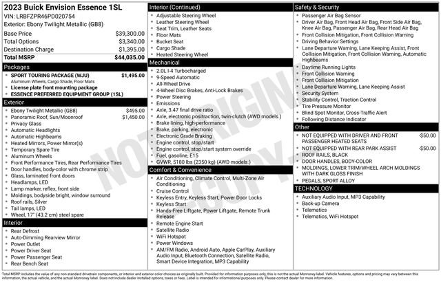 Used 2023 Buick Envision Essence w/ Sport Touring Package AWD/4WD image 7