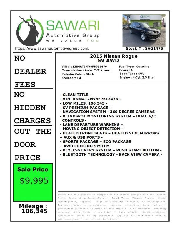 Used 2015 Nissan Rogue SV w/ SV Premium Package image 24