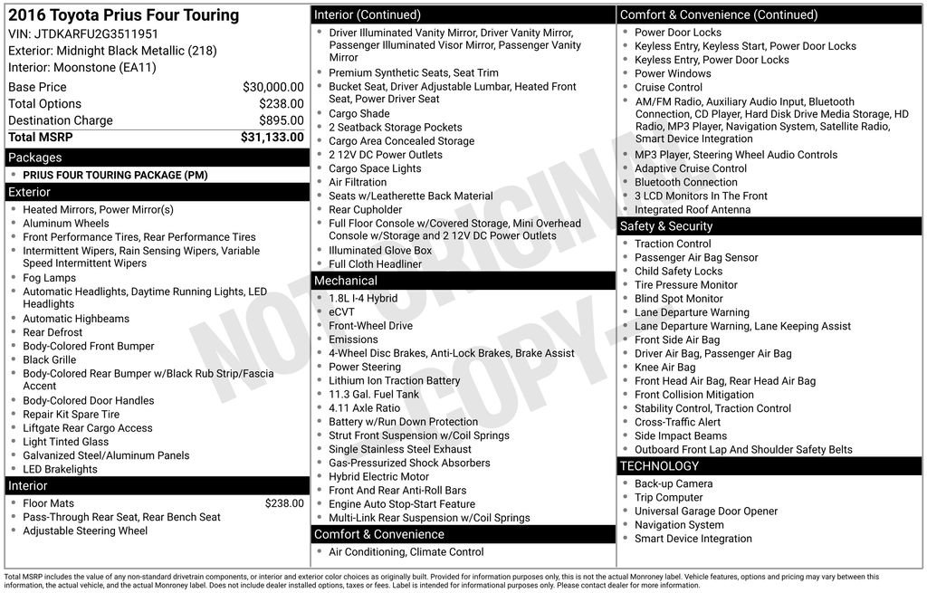 Used 2016 Toyota Prius Four Touring image 7