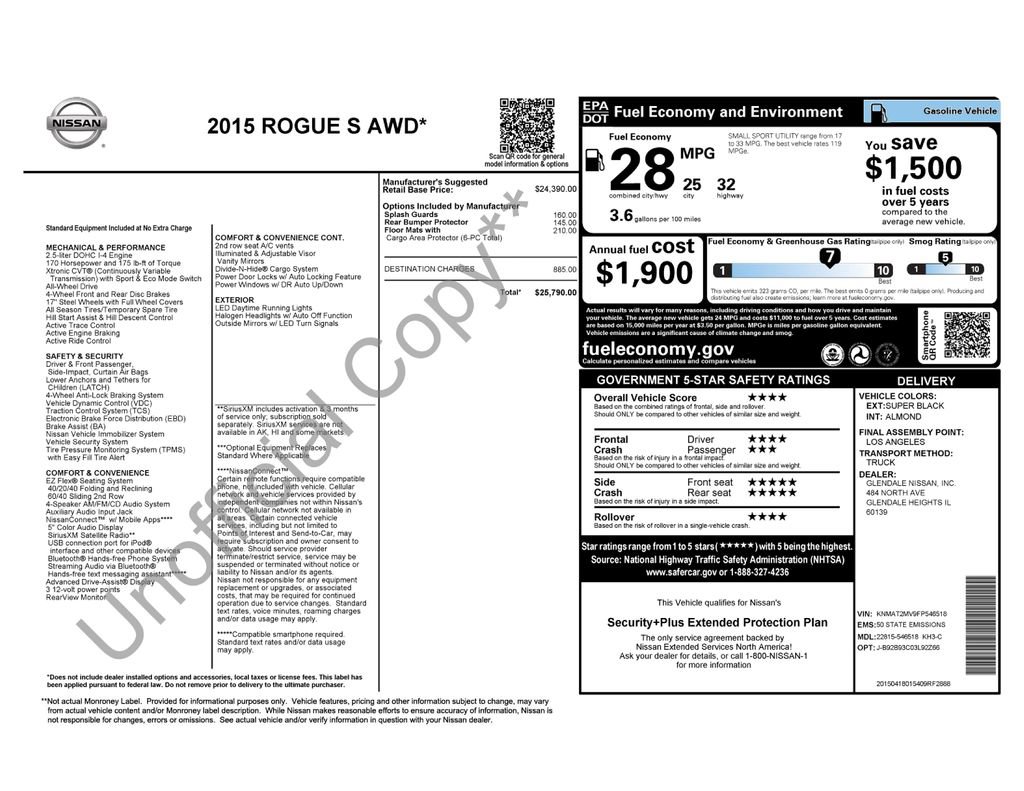 Used 2015 Nissan Rogue S image 3