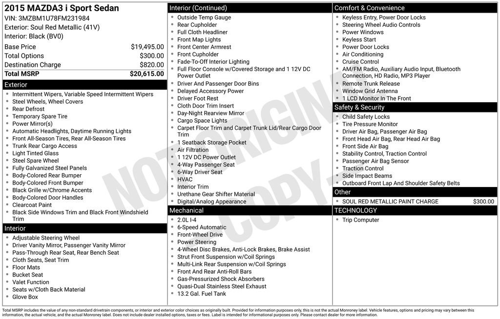 Used 2015 MAZDA MAZDA3 i Sport image 6