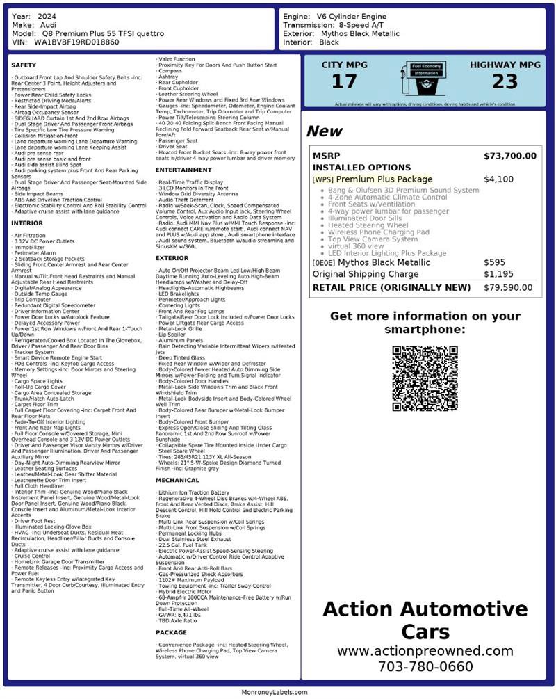 Used 2024 Audi Q8 Premium Plus w/ Premium Plus Package image 2