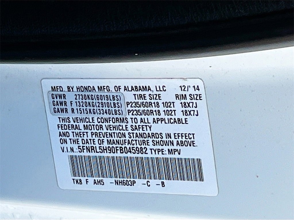 Used 2015 Honda Odyssey Touring Elite image 33