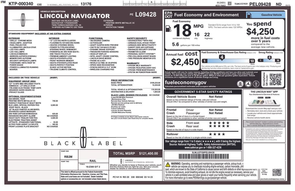 Certified 2023 Lincoln Navigator Black Label AWD/4WD image 53