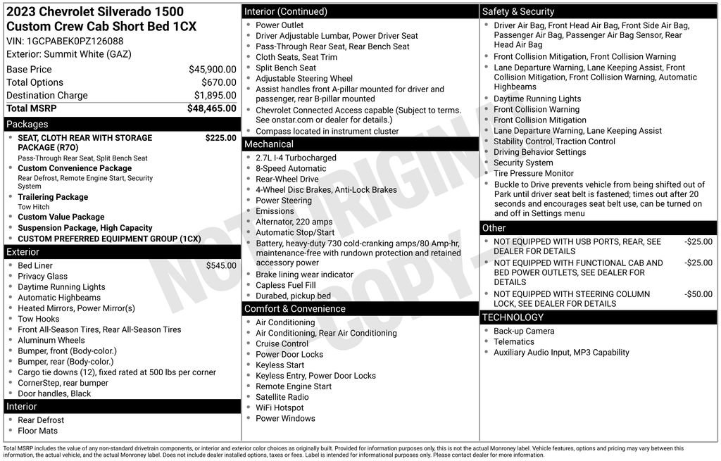 Used 2023 Chevrolet Silverado 1500 Custom RWD image 8