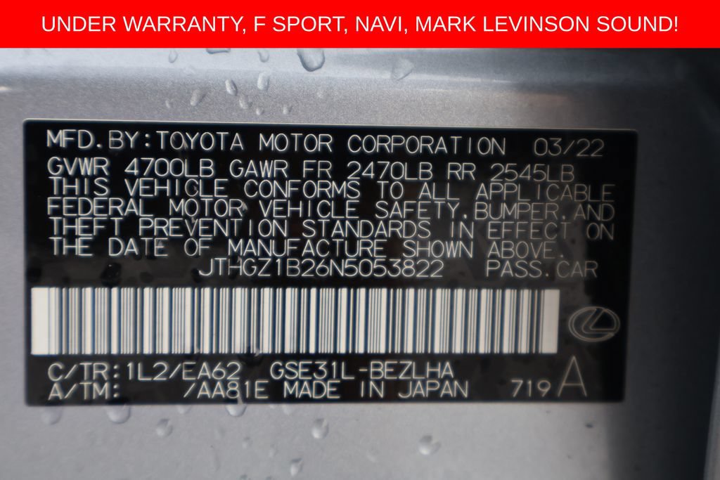 Used 2022 Lexus IS 350 F Sport RWD image 30