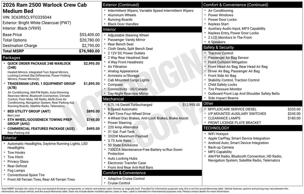 New 2026 RAM 2500 Warlock AWD/4WD image 39