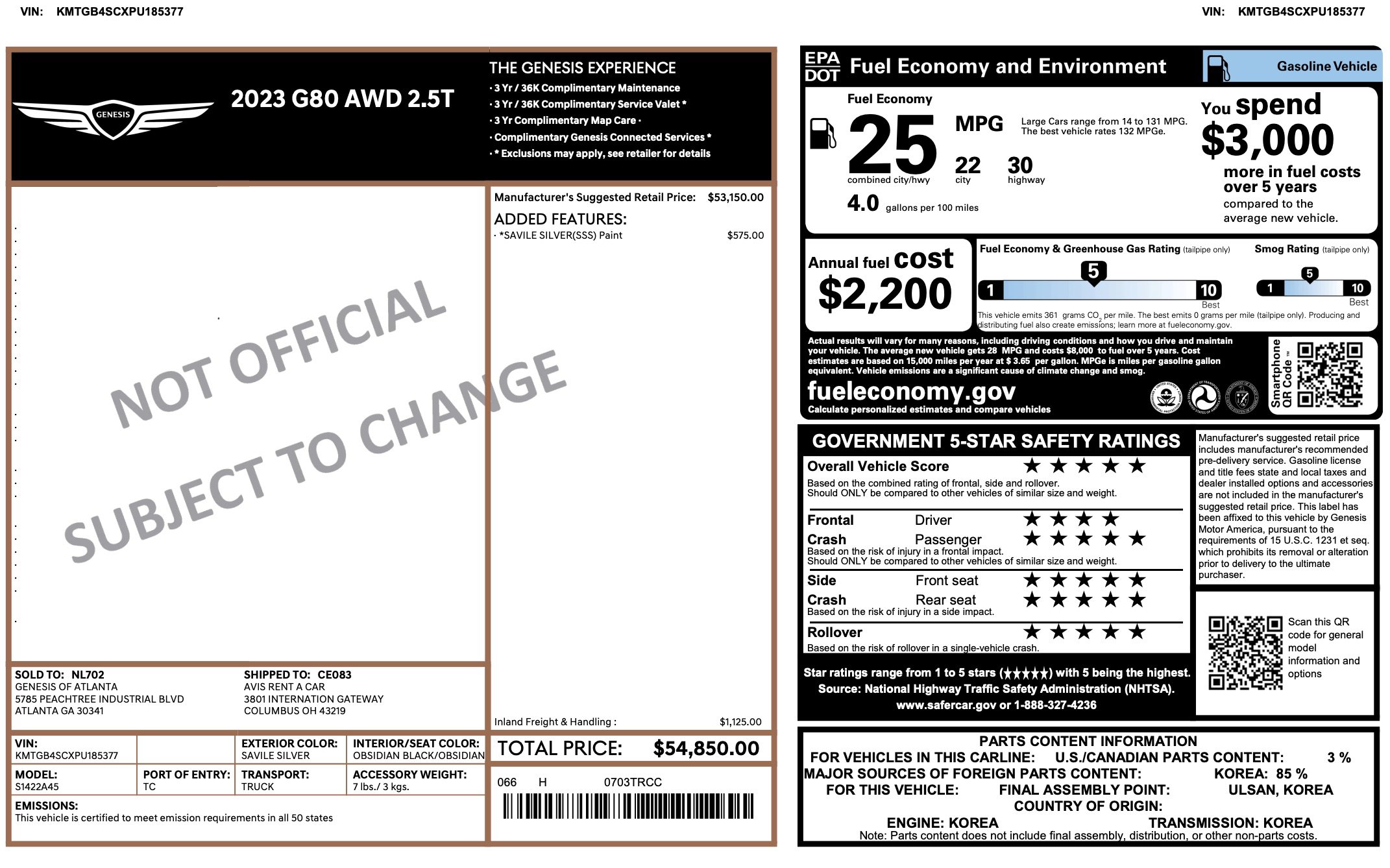 Used 2023 Genesis G80 2.5T image 5