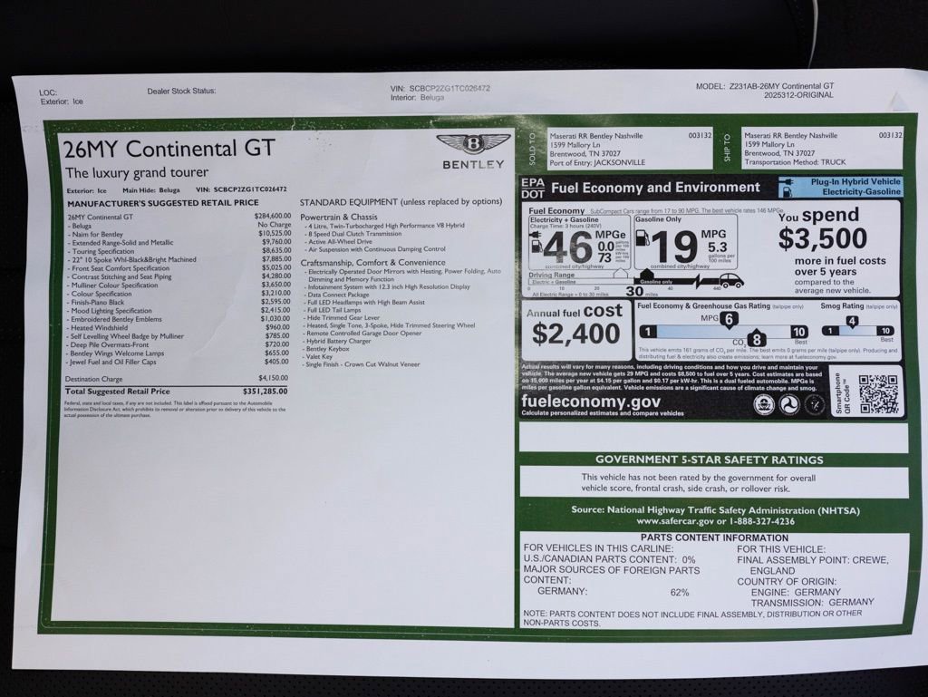 New 2026 Bentley Continental GT AWD/4WD image 66