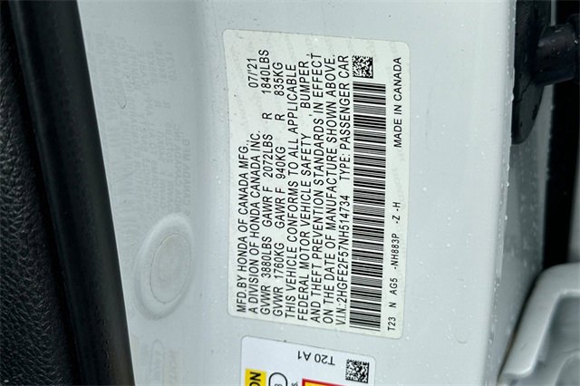 Certified 2022 Honda Civic Sport image 30