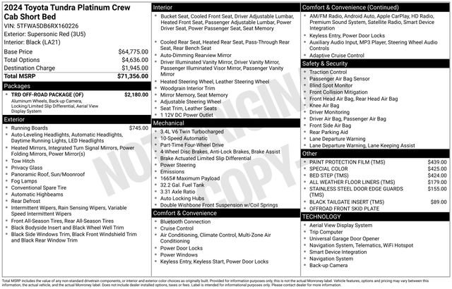 Used 2024 Toyota Tundra Platinum w/ TRD Off-Road Package image 26