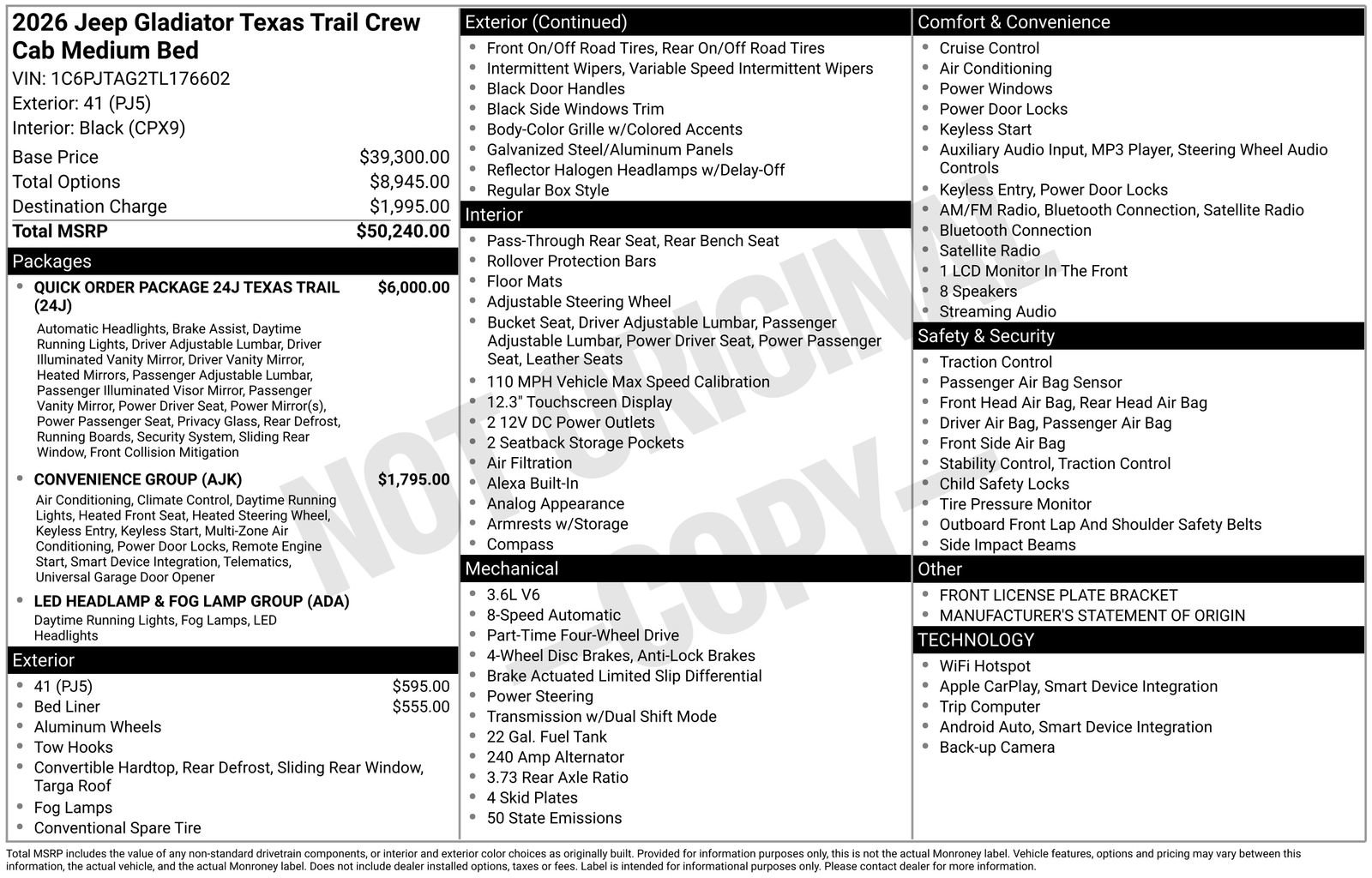 New 2026 Jeep Gladiator Mojave AWD/4WD image 26