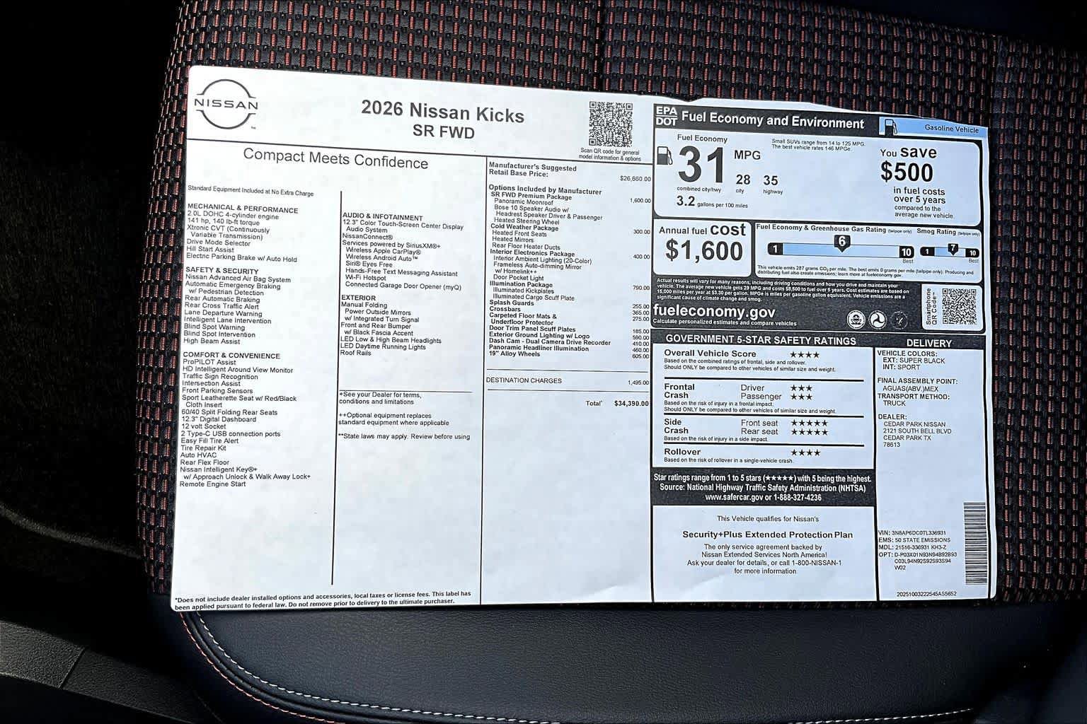 New 2026 Nissan Kicks SR w/ SR Premium Package image 21