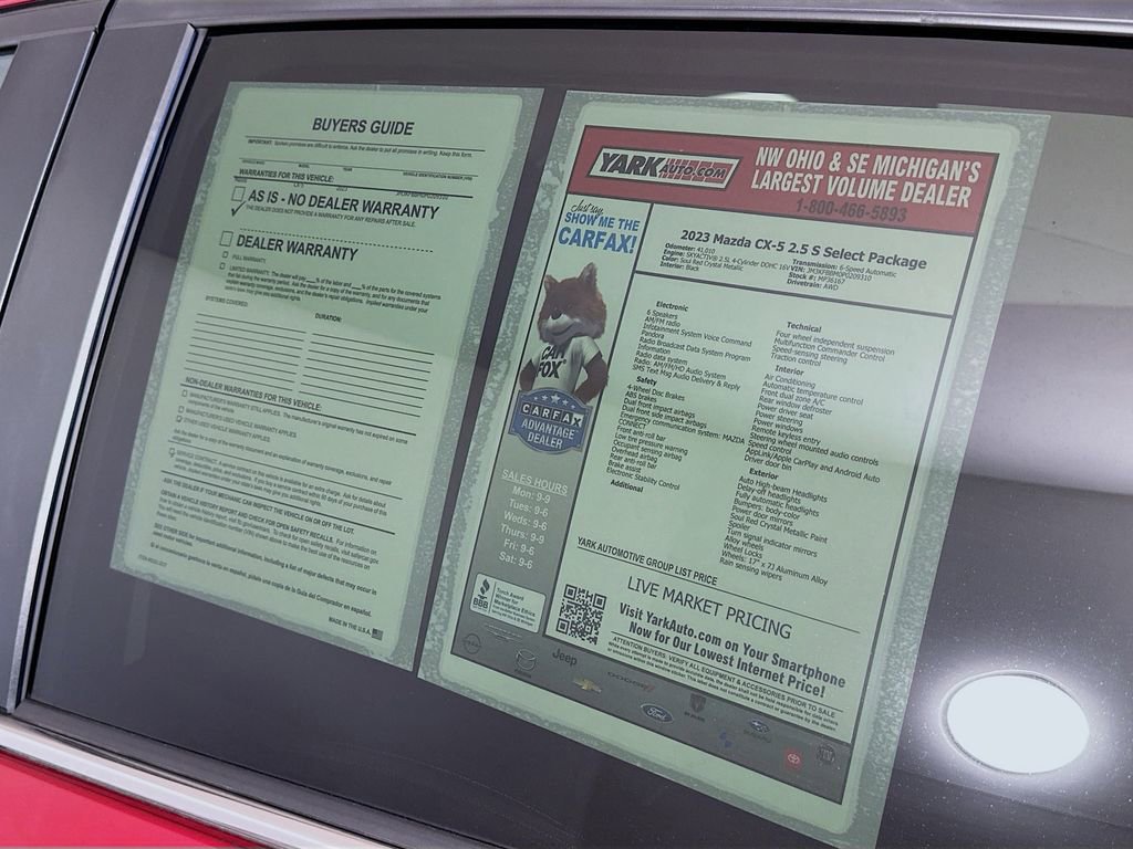 Certified 2023 MAZDA CX-5 AWD 2.5 S w/ Select Package image 12