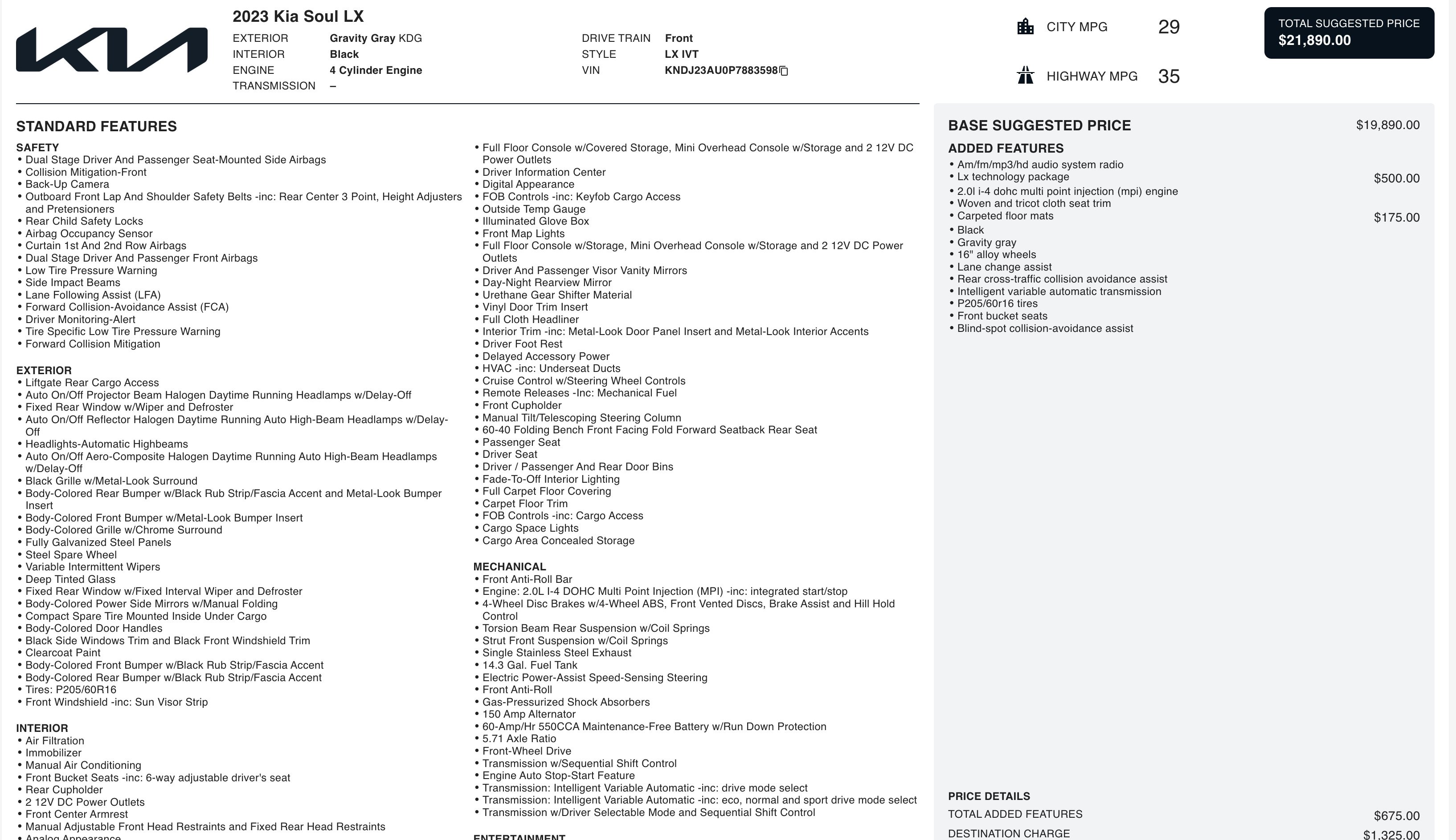 Used 2023 Kia Soul LX w/ Option Group 015 image 2