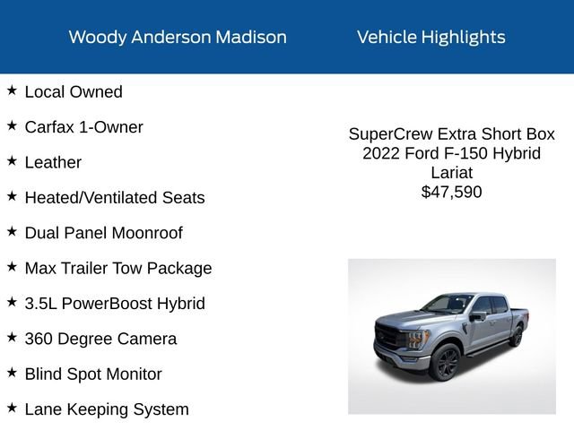 Used 2022 Ford F150 Lariat w/ Max Trailer Tow Package AWD/4WD image 2