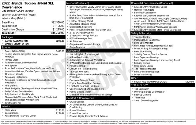 Certified 2022 Hyundai Tucson SEL w/ Cargo Package image 10