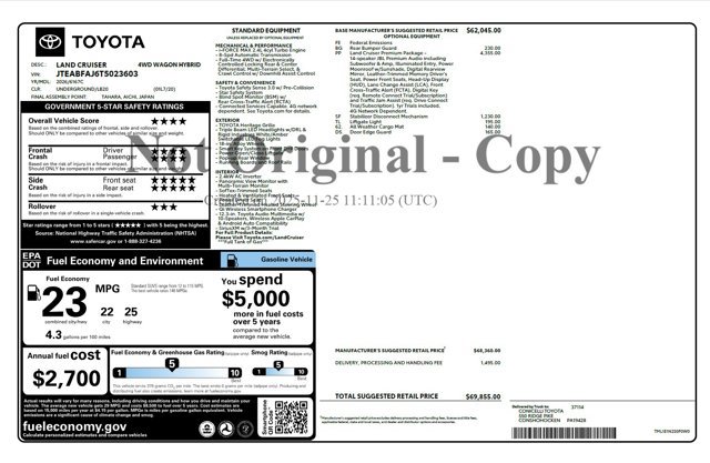 Used 2026 Toyota Land Cruiser w/ Premium Package AWD/4WD image 12