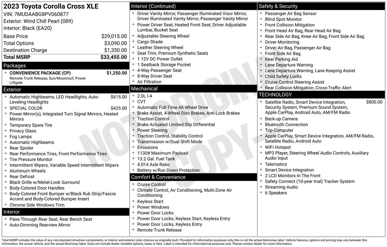 Used 2023 Toyota Corolla Cross XLE w/ Convenience Package AWD/4WD image 5