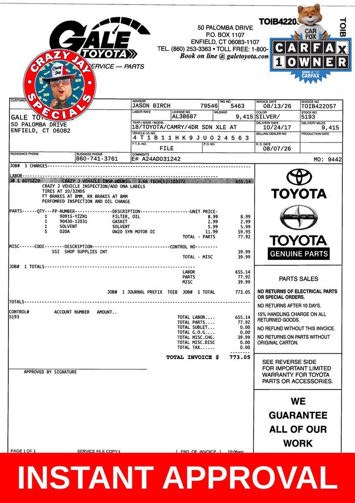Used 2018 Toyota Camry XLE w/ Audio Package FWD image 12