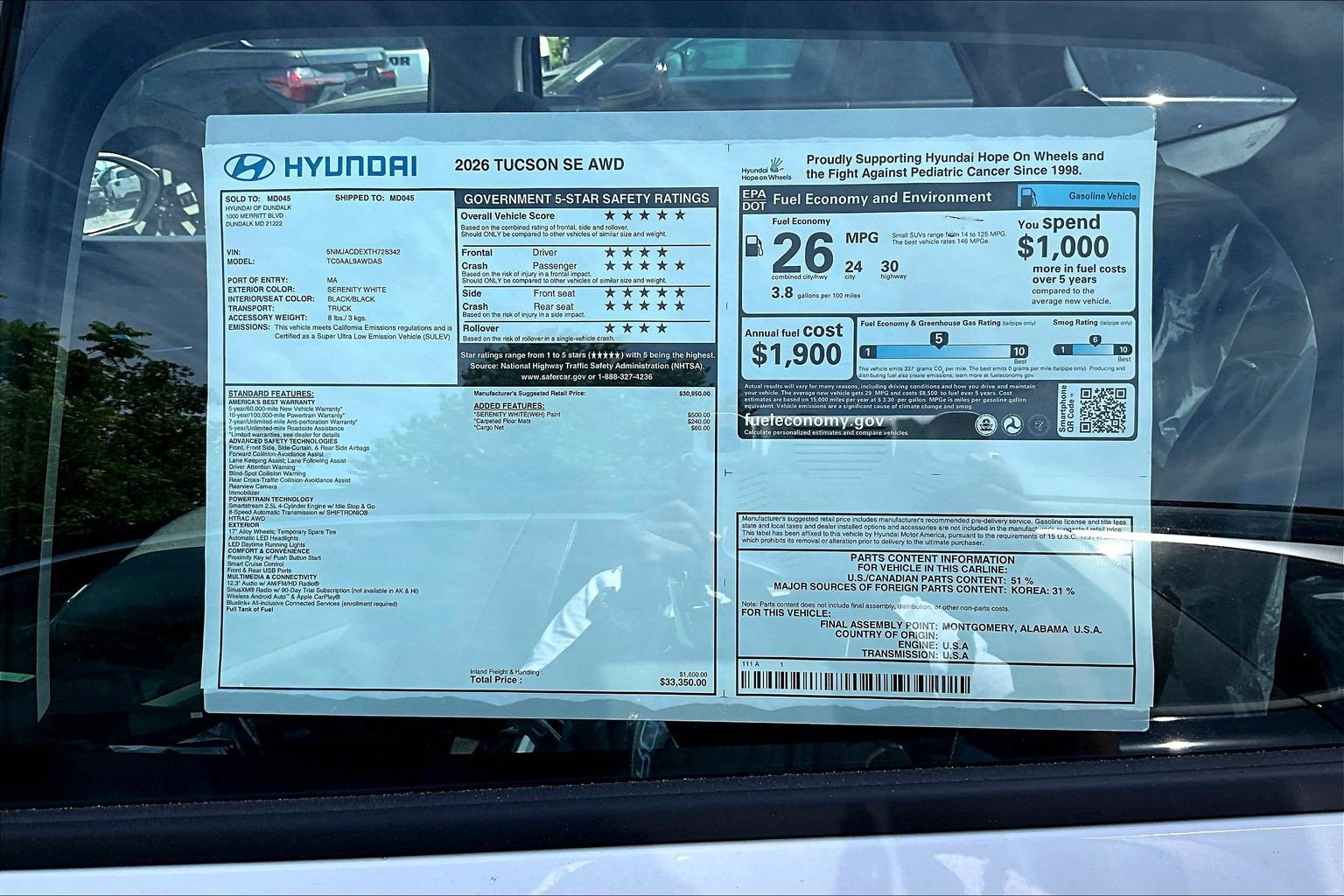 New 2026 Hyundai Tucson SE AWD/4WD image 17
