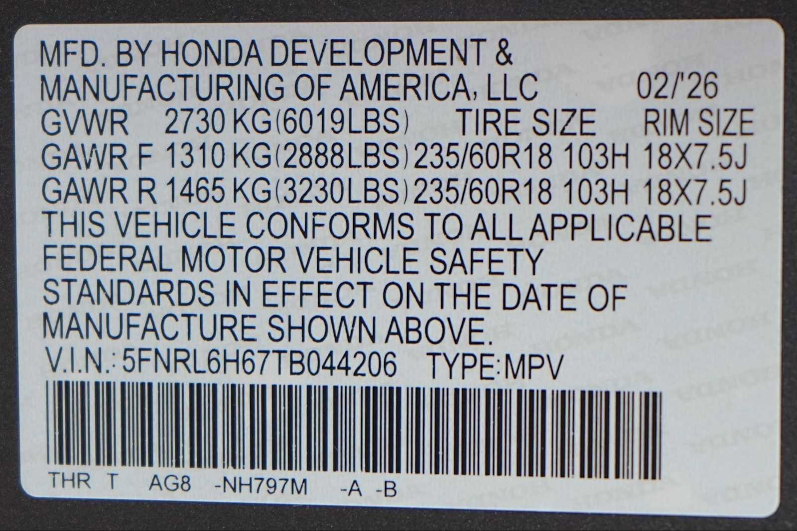Certified 2026 Honda Odyssey EX-L image 30