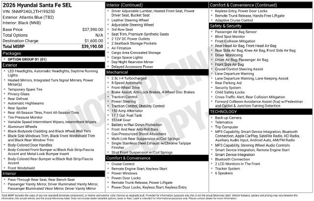 Used 2026 Hyundai Santa Fe SEL FWD image 2