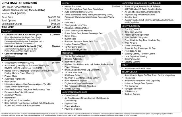 Used 2024 BMW X3 sDrive30i w/ Convenience Package w/ZPA RWD image 7