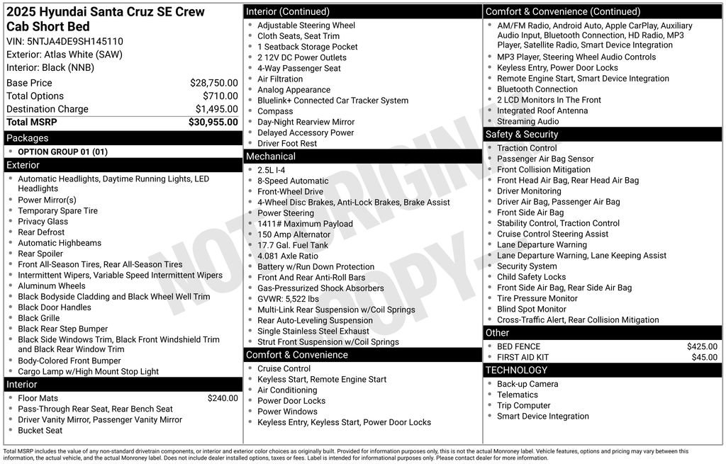 Used 2025 Hyundai Santa Cruz SE image 7