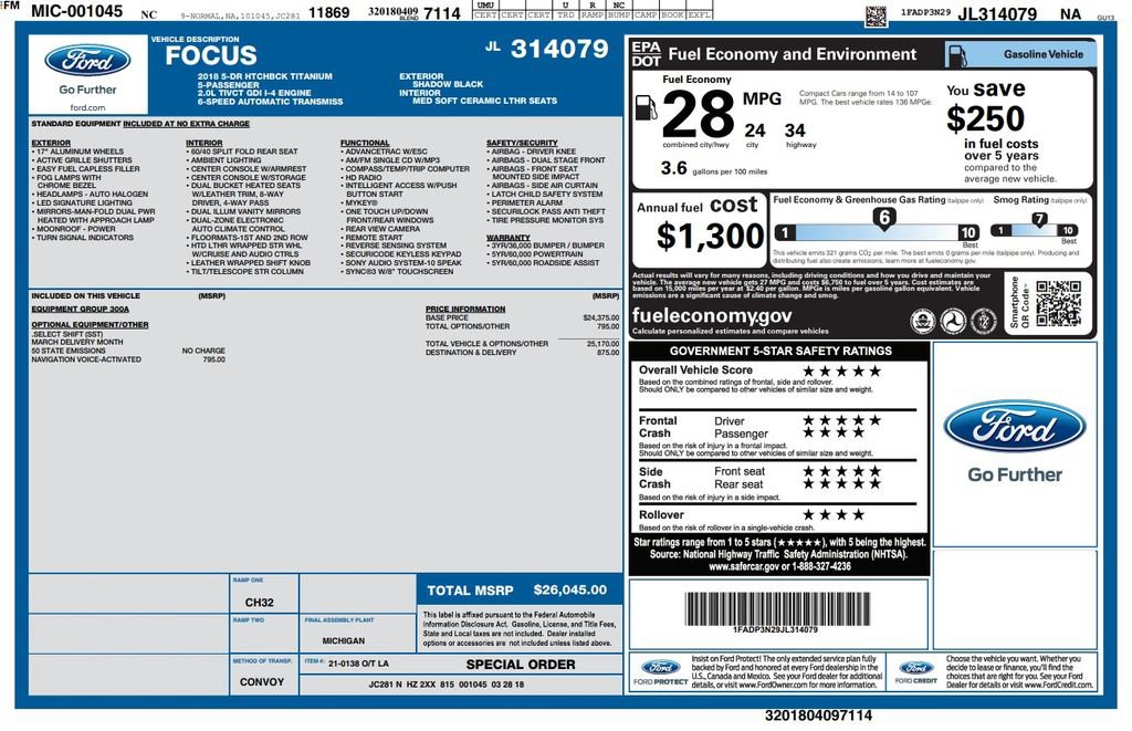 Used 2018 Ford Focus Titanium FWD image 6
