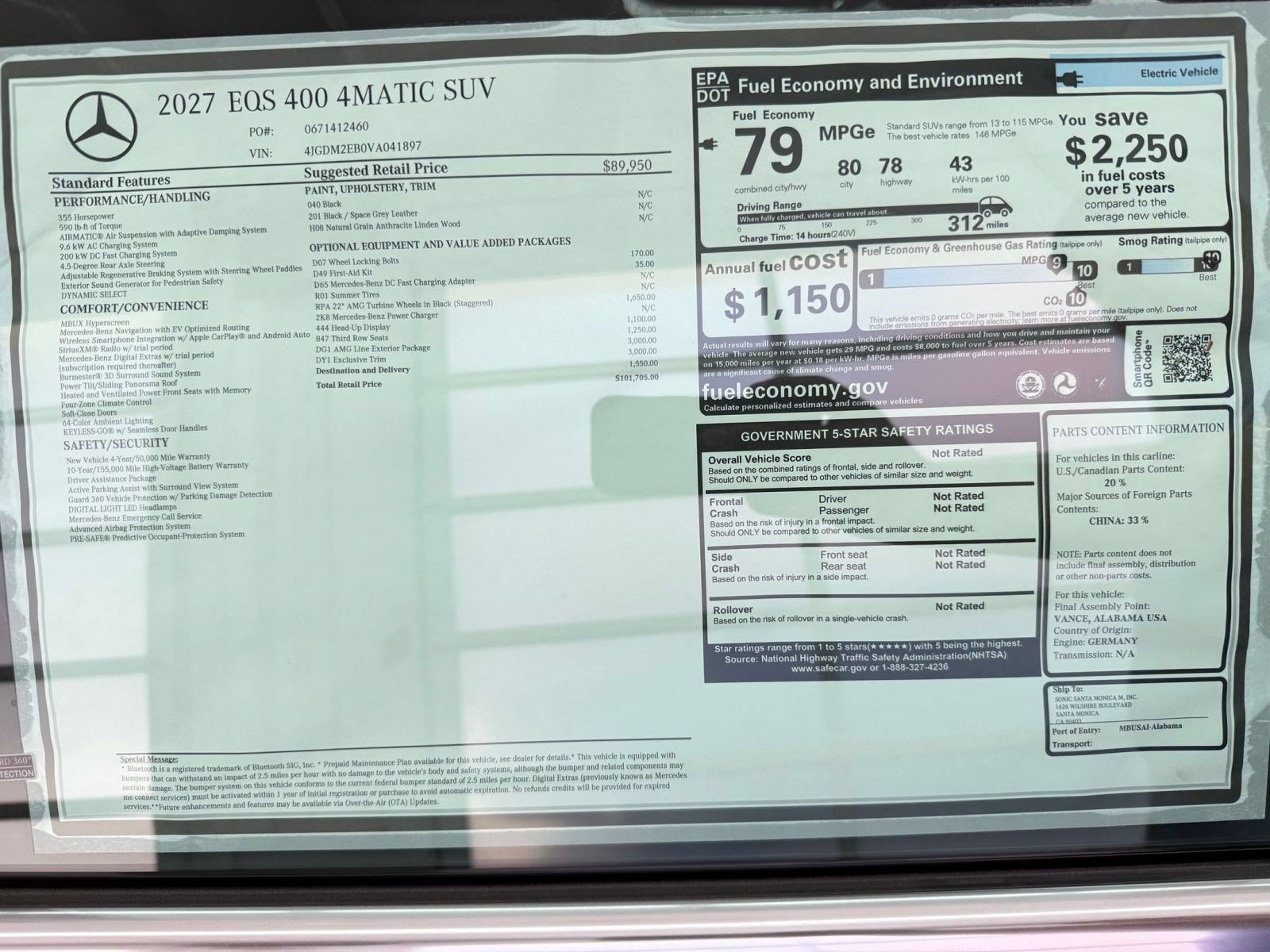 New 2027 Mercedes-Benz EQS 400 4MATIC SUV image 34