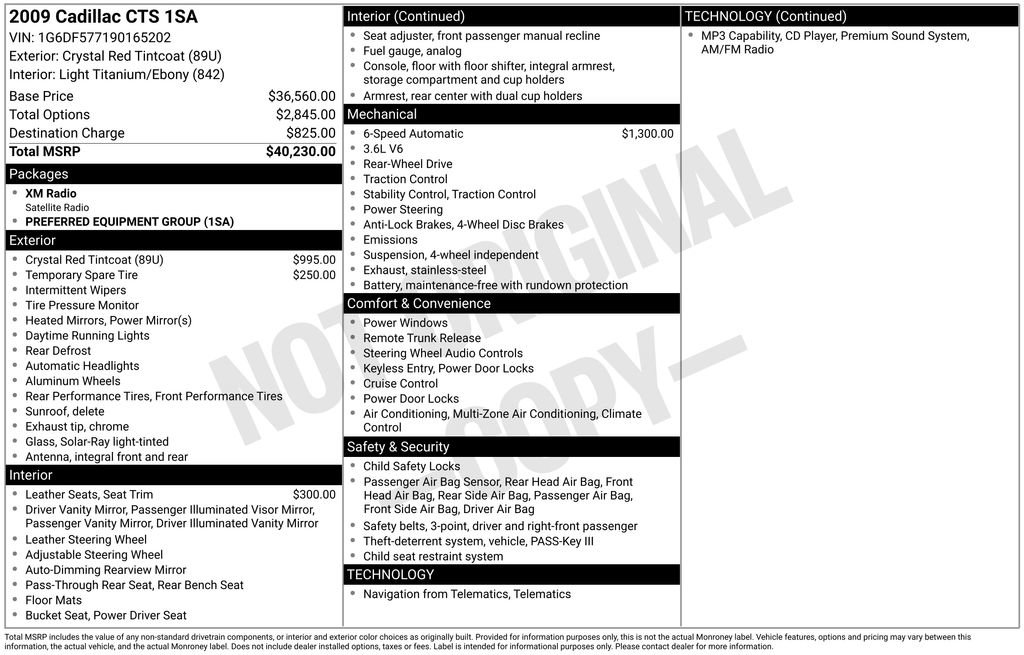 Used 2009 Cadillac CTS 3.6 RWD image 16