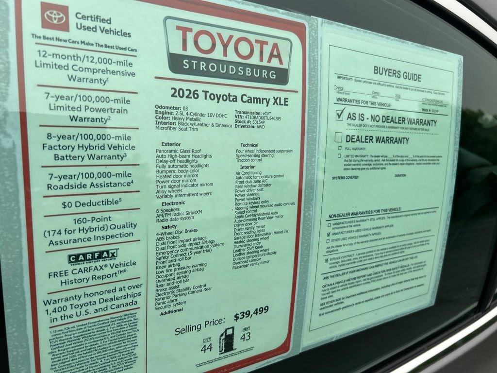 Certified 2026 Toyota Camry XLE AWD/4WD image 30