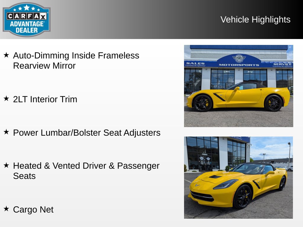 Used 2015 Chevrolet Corvette Stingray Convertible w/ 2LT Preferred Equipment Group RWD image 8