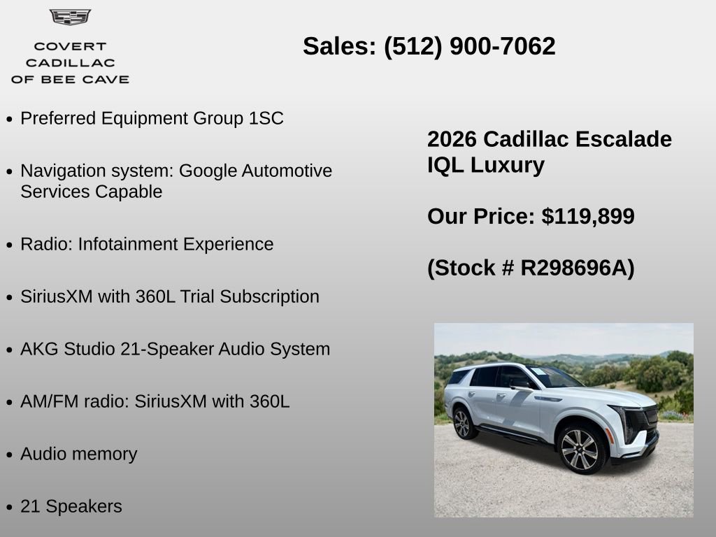 Used 2026 Cadillac Escalade IQL Luxury AWD/4WD image 6