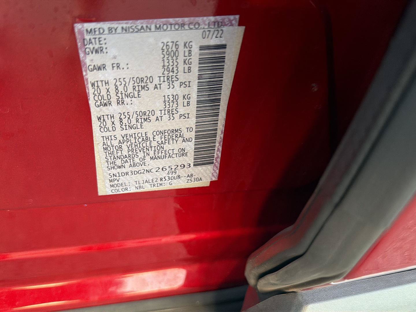 Used 2022 Nissan Pathfinder Platinum w/ Cargo Package FWD image 46