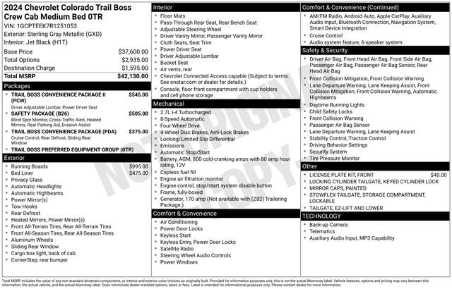 Used 2024 Chevrolet Colorado Trail Boss AWD/4WD image 20