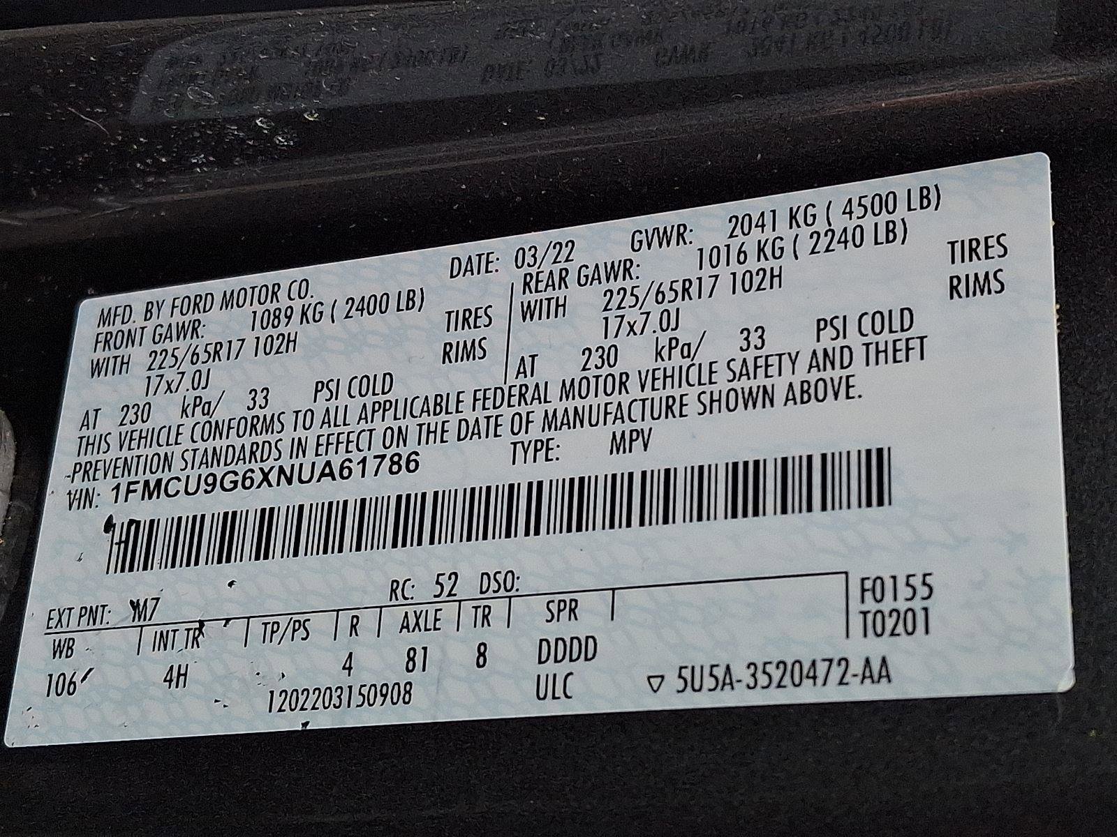 Used 2022 Ford Escape SE image 26